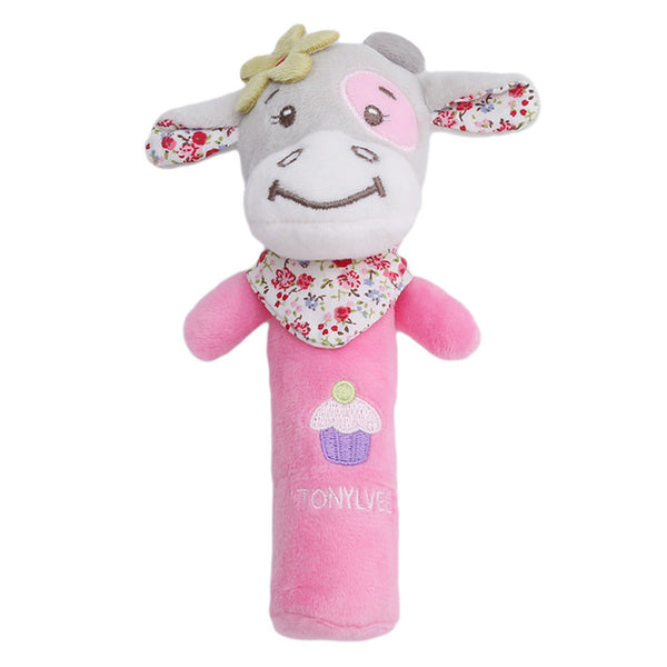 1 Pcs Baby Cute Plush Rattles Toy Soft Dog Mobiles Handbells Newborn Toddlers Grasp Training Toys Cartoon Animal Ring Bell