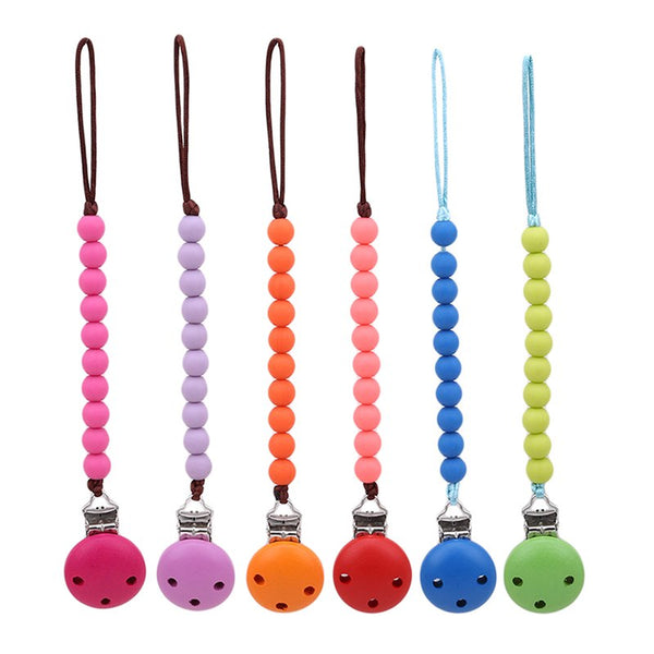 1 Pcs Silicone Baby Pacifier Clips Chian Infant Baby Soother Teether Toddler Kids Chew Toys Baby Rattles Gifts Toy