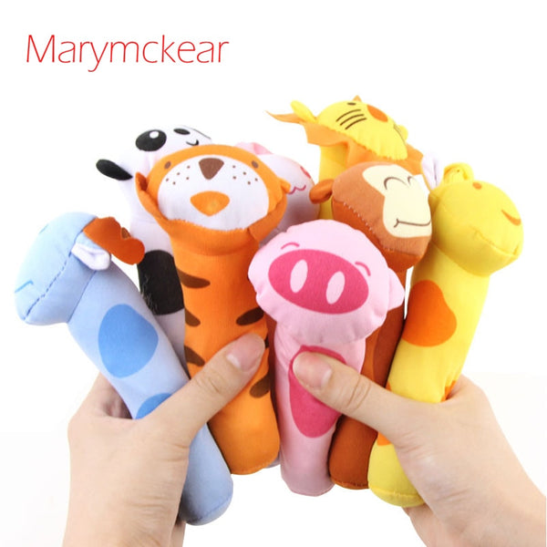 1 pcs Mini Baby Rattle 3x14.5cm Cute Animals Design Bell Baby & Toddler Toys Infant Toys for Babe 1-12 months Cloth Material